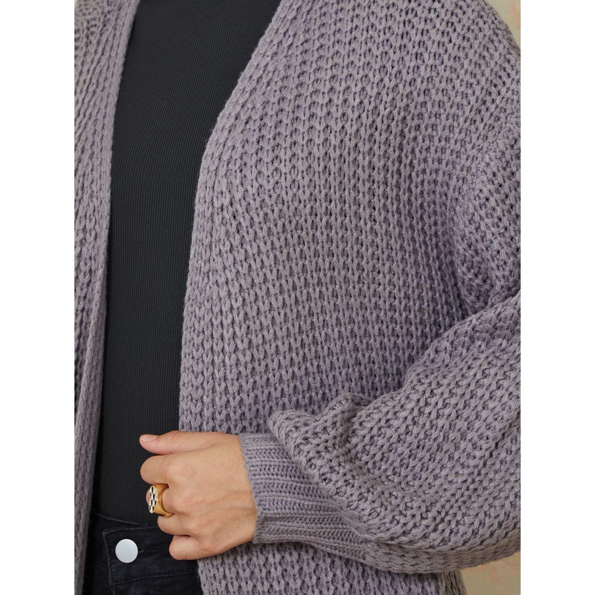 Styli Open Front Chunky Knit Longline Cardigan-women-winterwear-cardigansandjumpers-cardigans-image-3