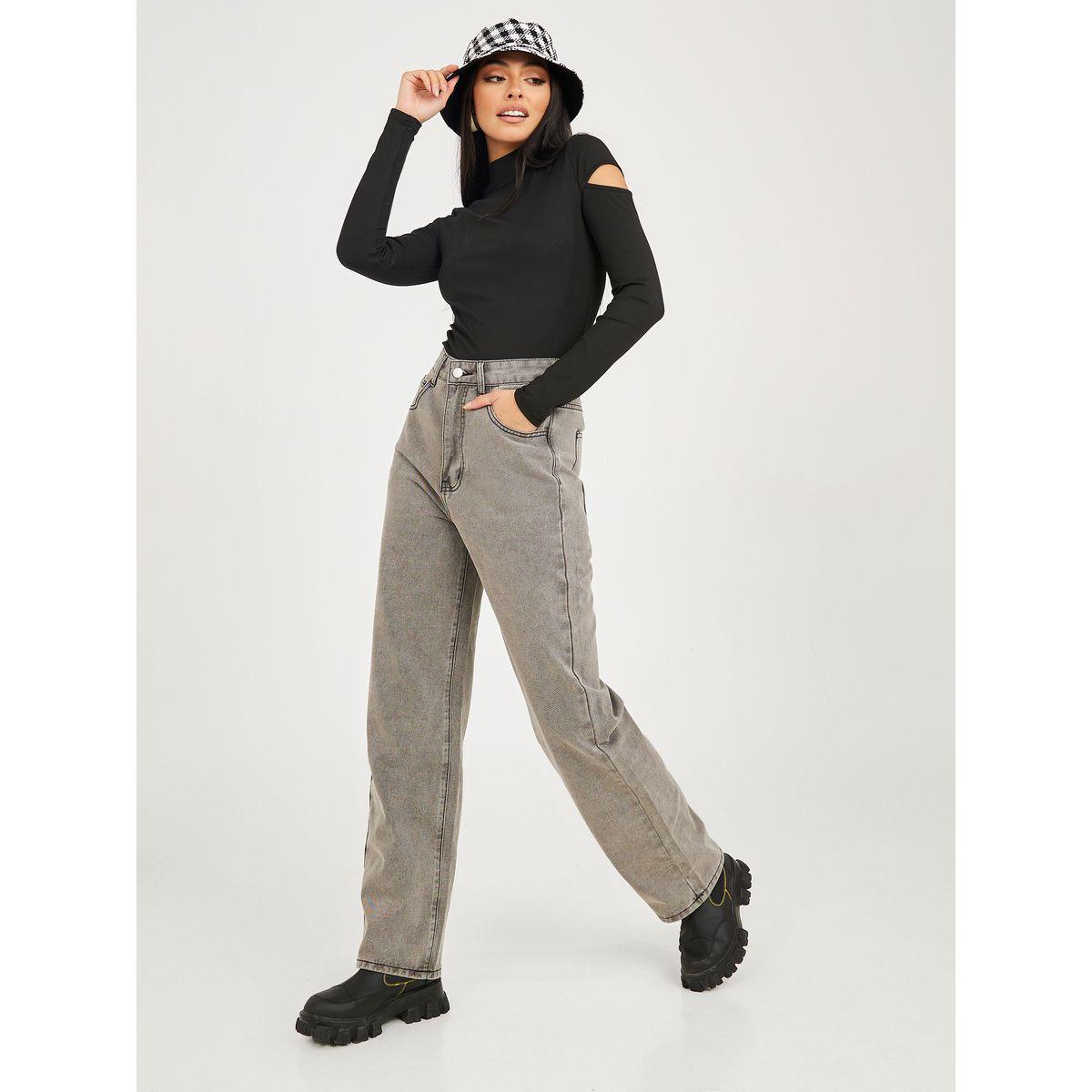جينز بقصة واسعة وخصر عالي-women-clothing-bottoms-jeans-image-2