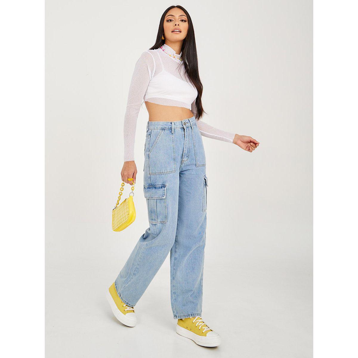 جينز بقصة واسعة وخصر عالي-women-clothing-bottoms-jeans-image-1