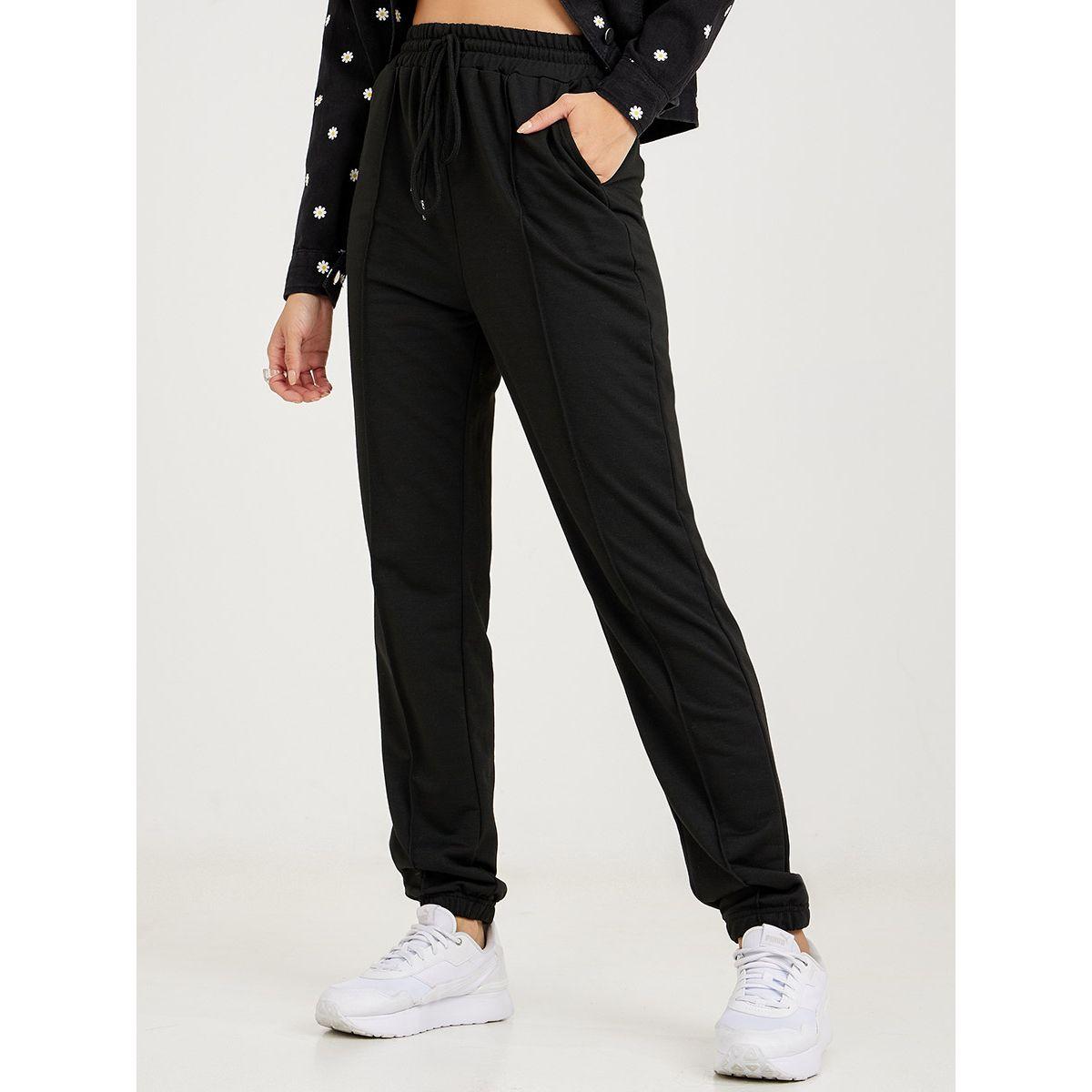Styli High Rise Seam Detail Jogger with Drawstring-women-clothing-bottoms-joggers-image-1