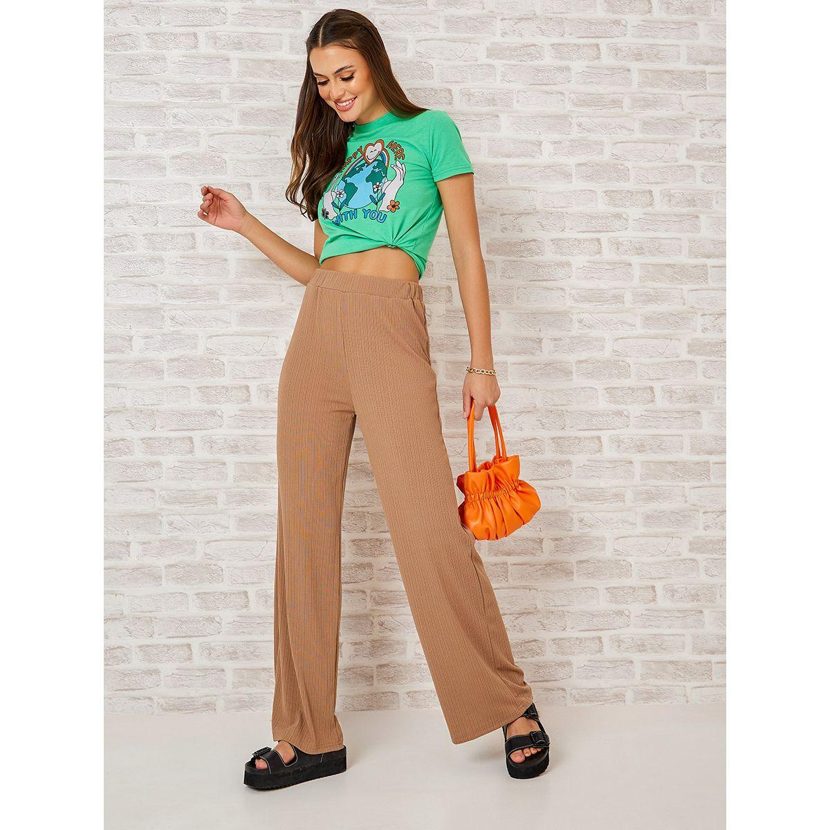 بنطال بقصة واسعة وخصر عالي-women-clothing-bottoms-trousers-image-1