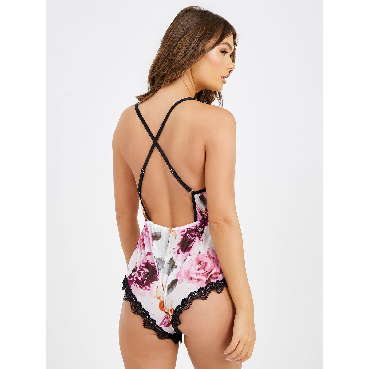 تيدي مطبع بزهور وتداخل دانتيل-women-clothing-lingerie-corsets-image-4
