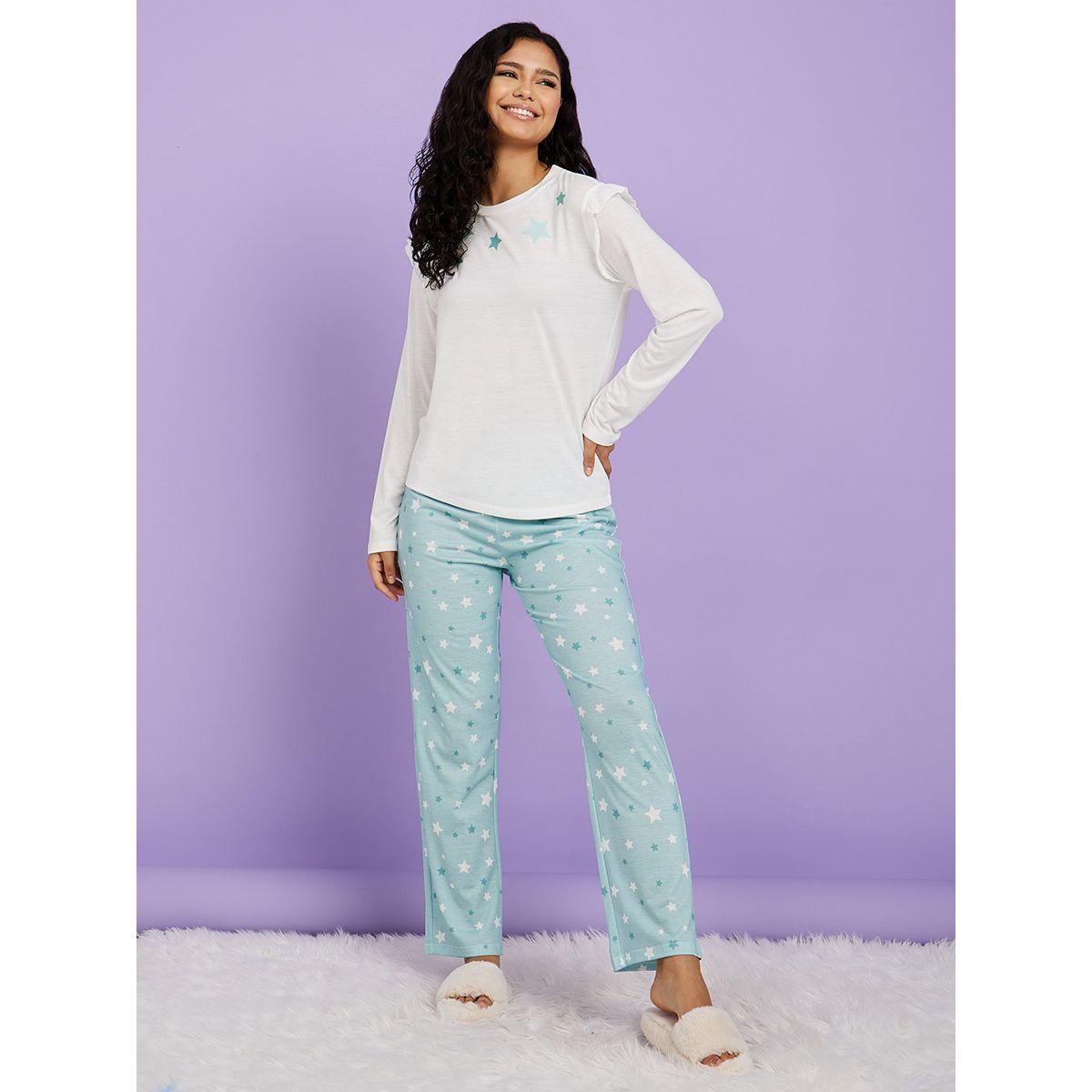 طقم بيجاما من ( تيشيرت + بنطال )-women-clothing-nightwear-pyjamas-longsets-image-1