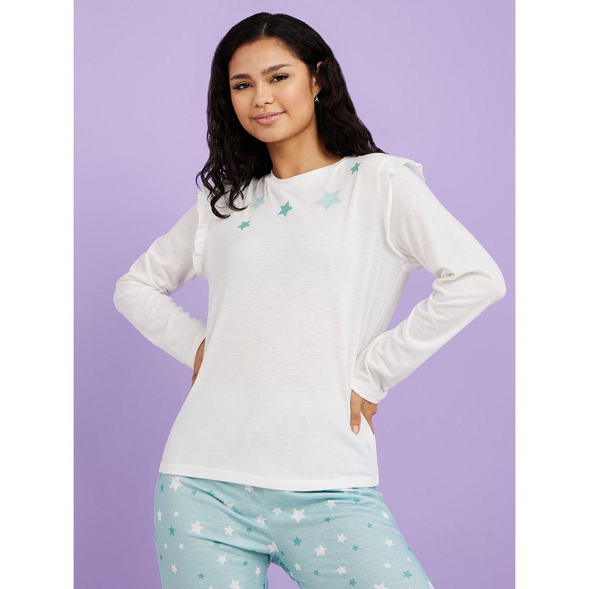 طقم بيجاما من ( تيشيرت + بنطال )-women-clothing-nightwear-pyjamas-longsets-image-2