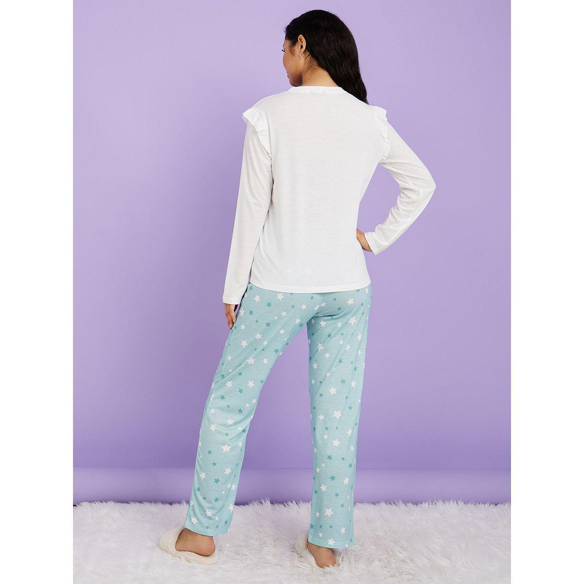 طقم بيجاما من ( تيشيرت + بنطال )-women-clothing-nightwear-pyjamas-longsets-image-5