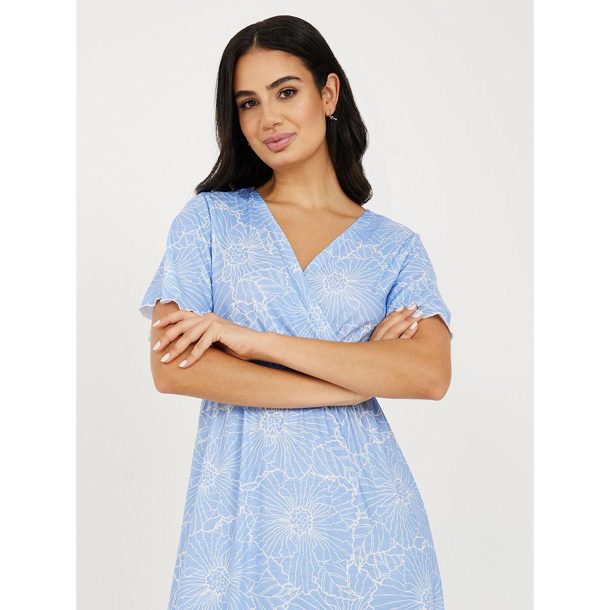 Styli Unwind Short Sleeves Floral Print Nightdress -women-clothing-nightwear-nighties-image-3