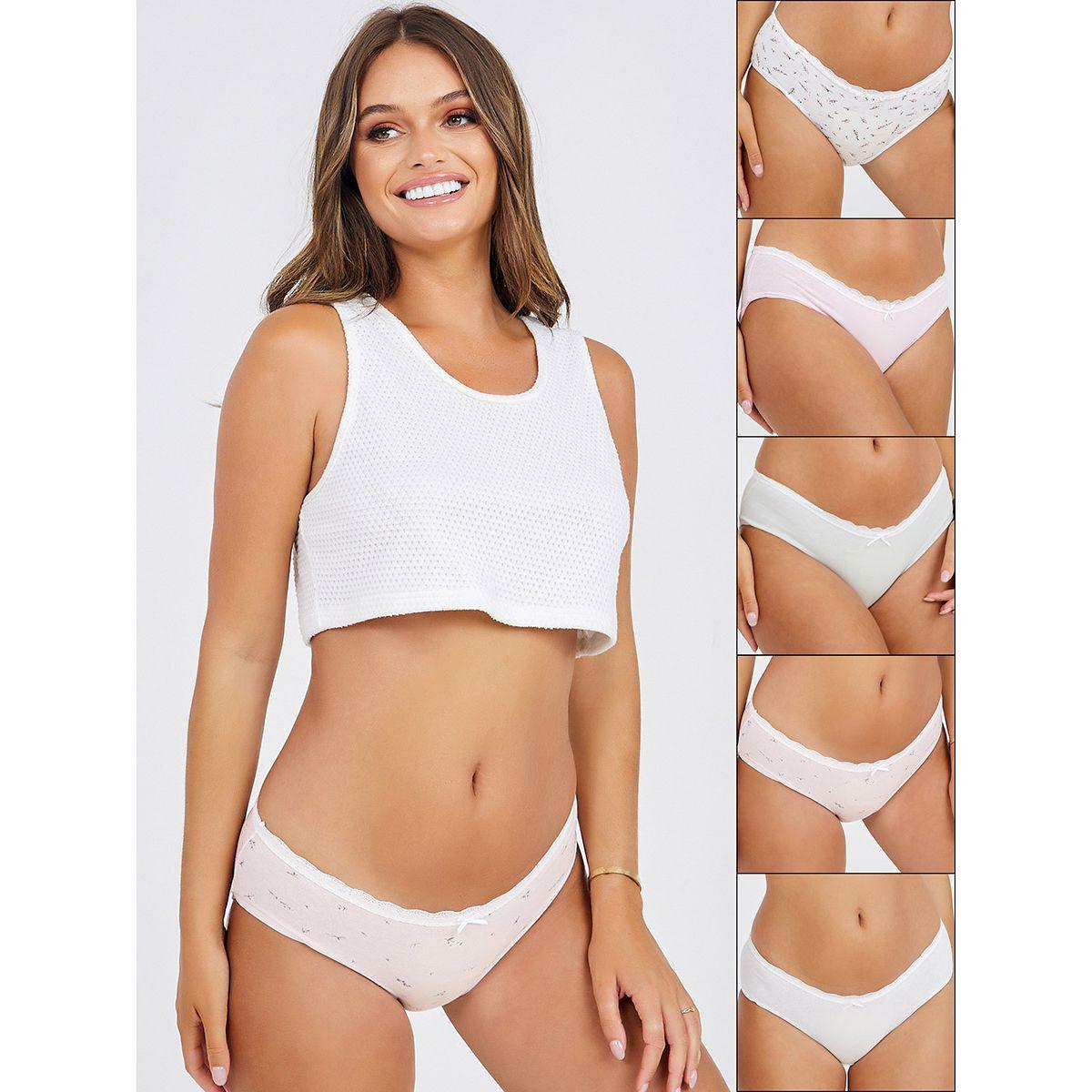 مجموعة من 5 سروال داخلي قطني-women-clothing-lingerie-panties-image-1