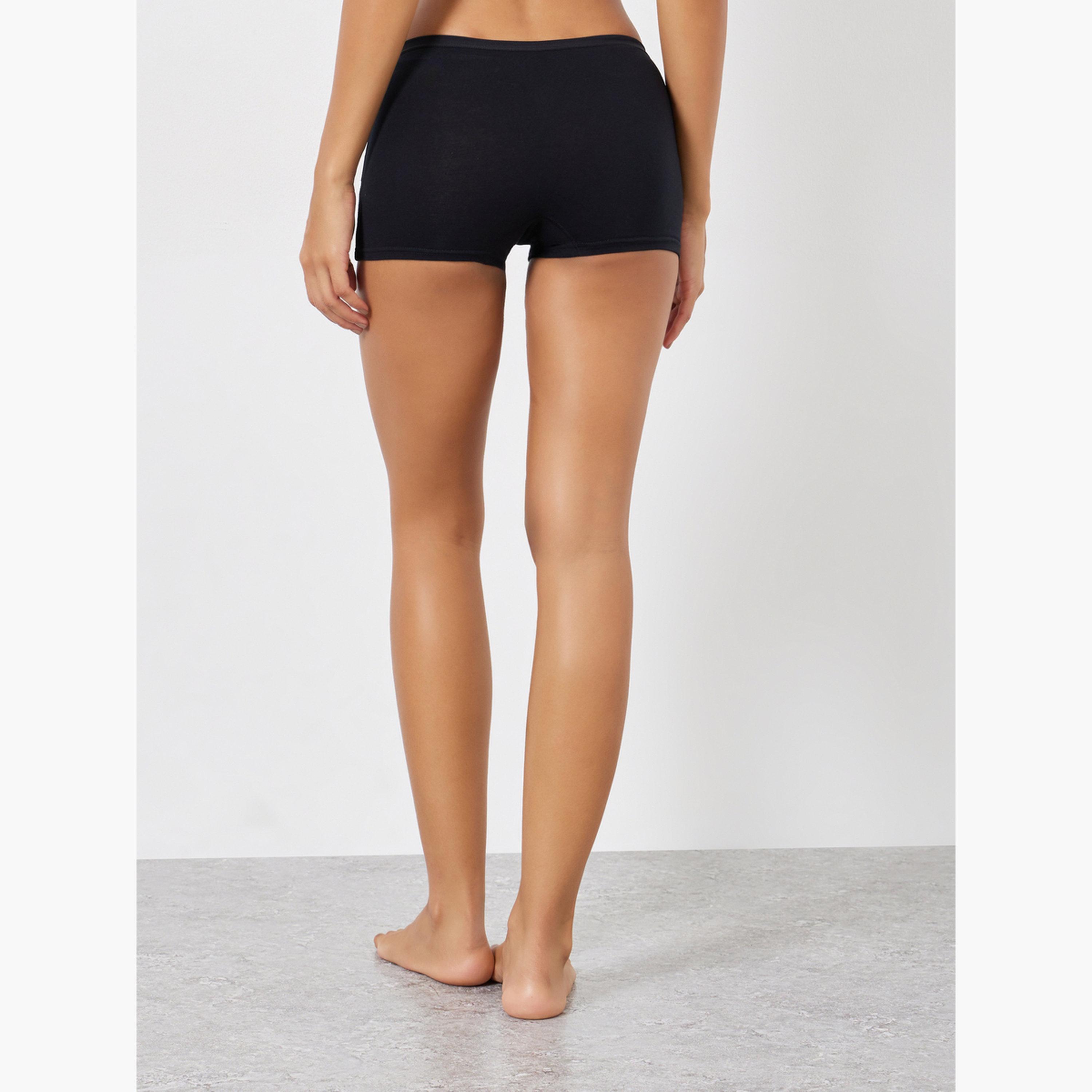 Styli Pack of 5 - Solid Cotton Boyshorts-women-clothing-lingerie-panties-image-5