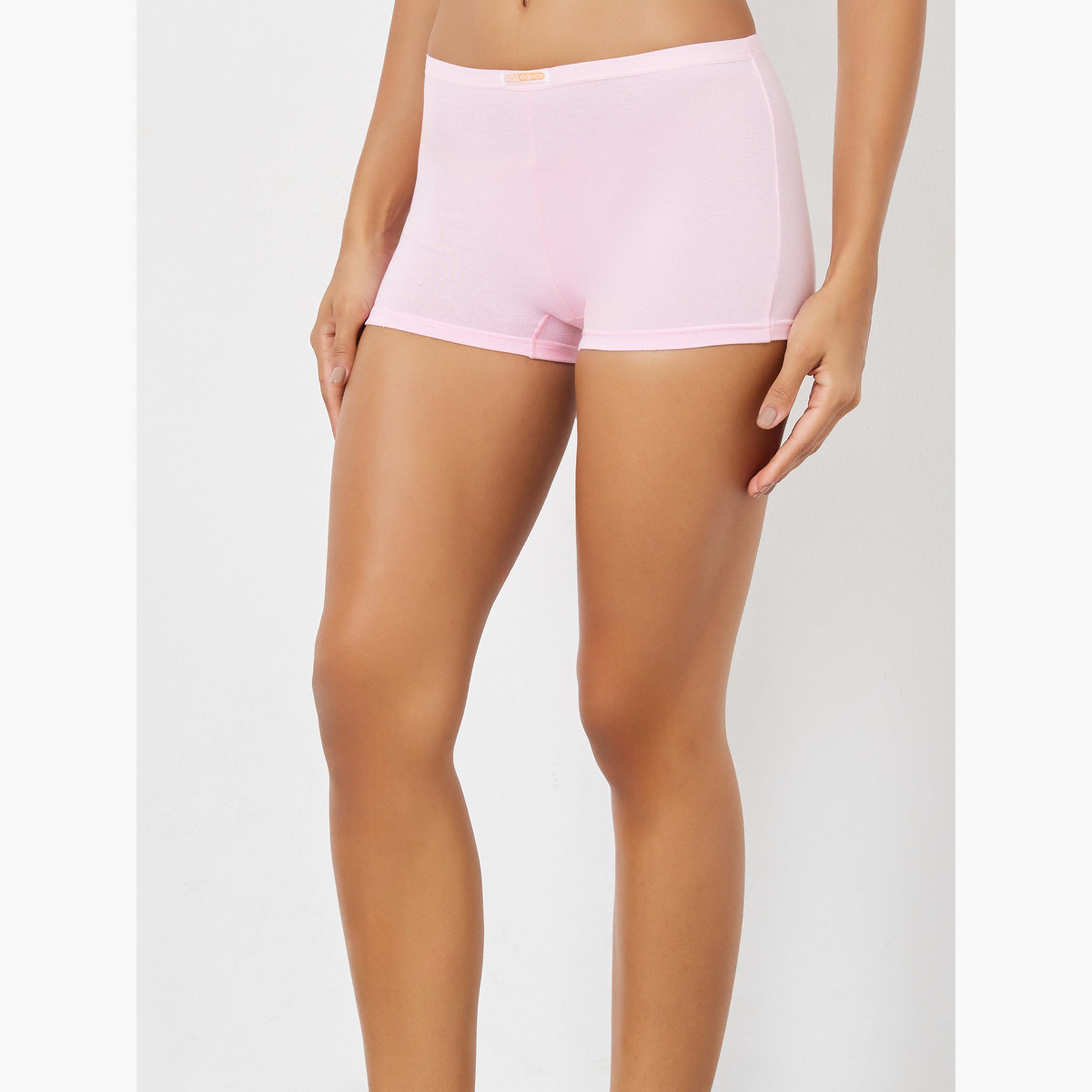 Styli Pack of 5 - Solid Cotton Boyshorts-women-clothing-lingerie-panties-image-6