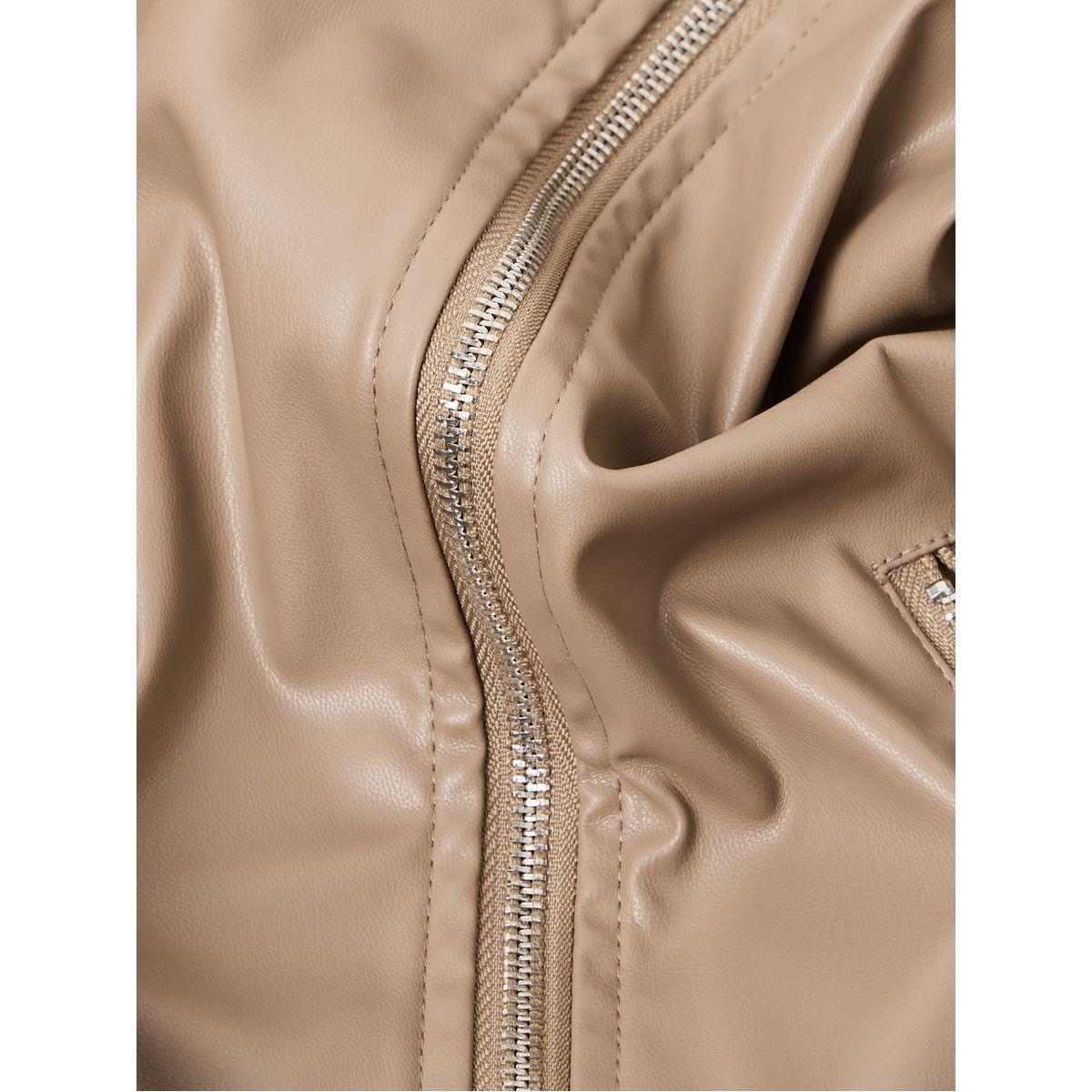 Styli Leather Look Regular Length Biker Jacket-women-winterwear-coatsandjackets-jackets-image-5