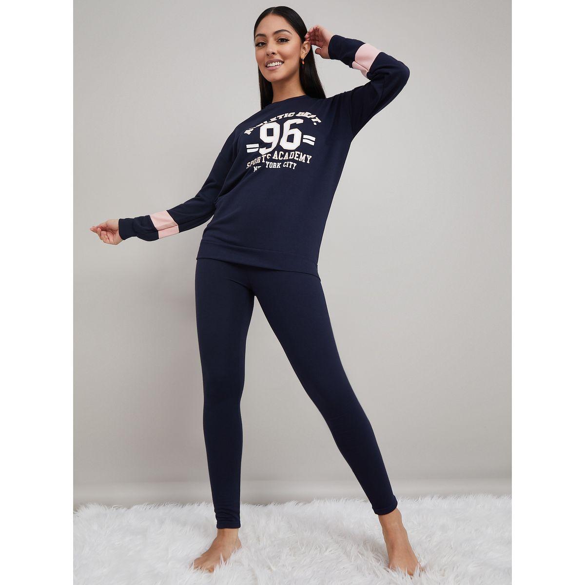 طقم من ( ليقنز + سويت شيرت )-women-clothing-nightwear-pyjamas-longsets-image-1