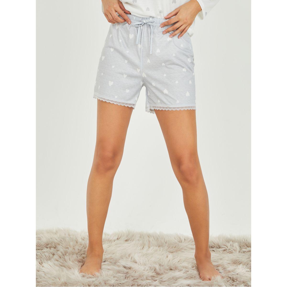 Styli Unwind Long Sleeves Contrast Heart AOP Pocket T-shirt and  Short Set-women-clothing-nightwear-pyjamas-shortsets-image-5