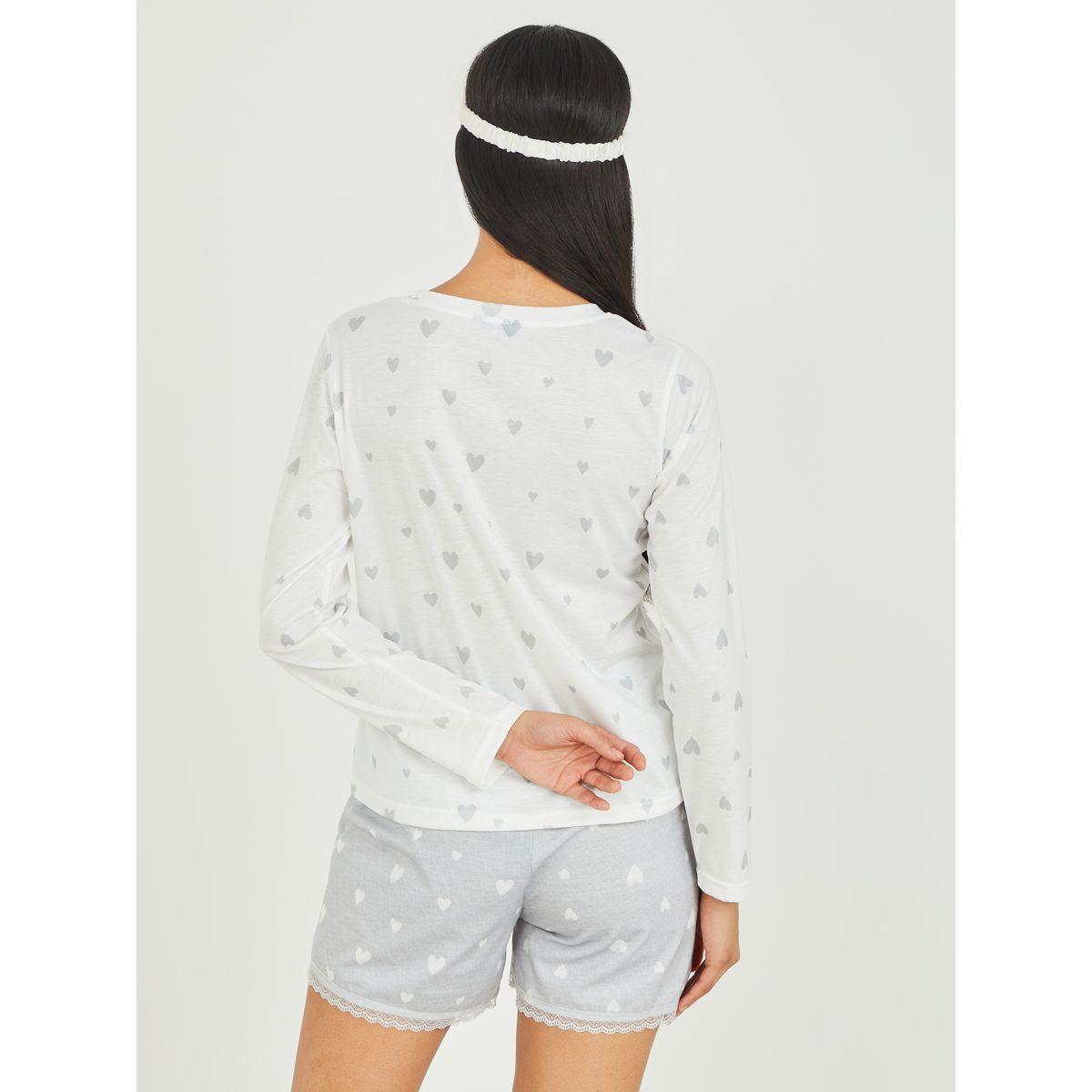 Styli Unwind Long Sleeves Contrast Heart AOP Pocket T-shirt and  Short Set-women-clothing-nightwear-pyjamas-shortsets-image-6