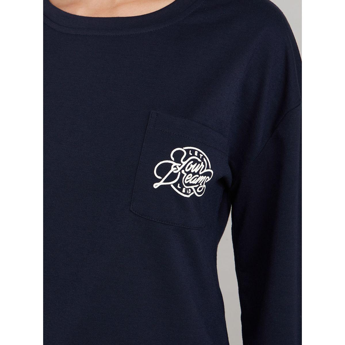 Styli Unwind Side Split Detail Slogan Pocket Print T-shirt and Trouser Lounge Set-women-clothing-coordsets-image-3