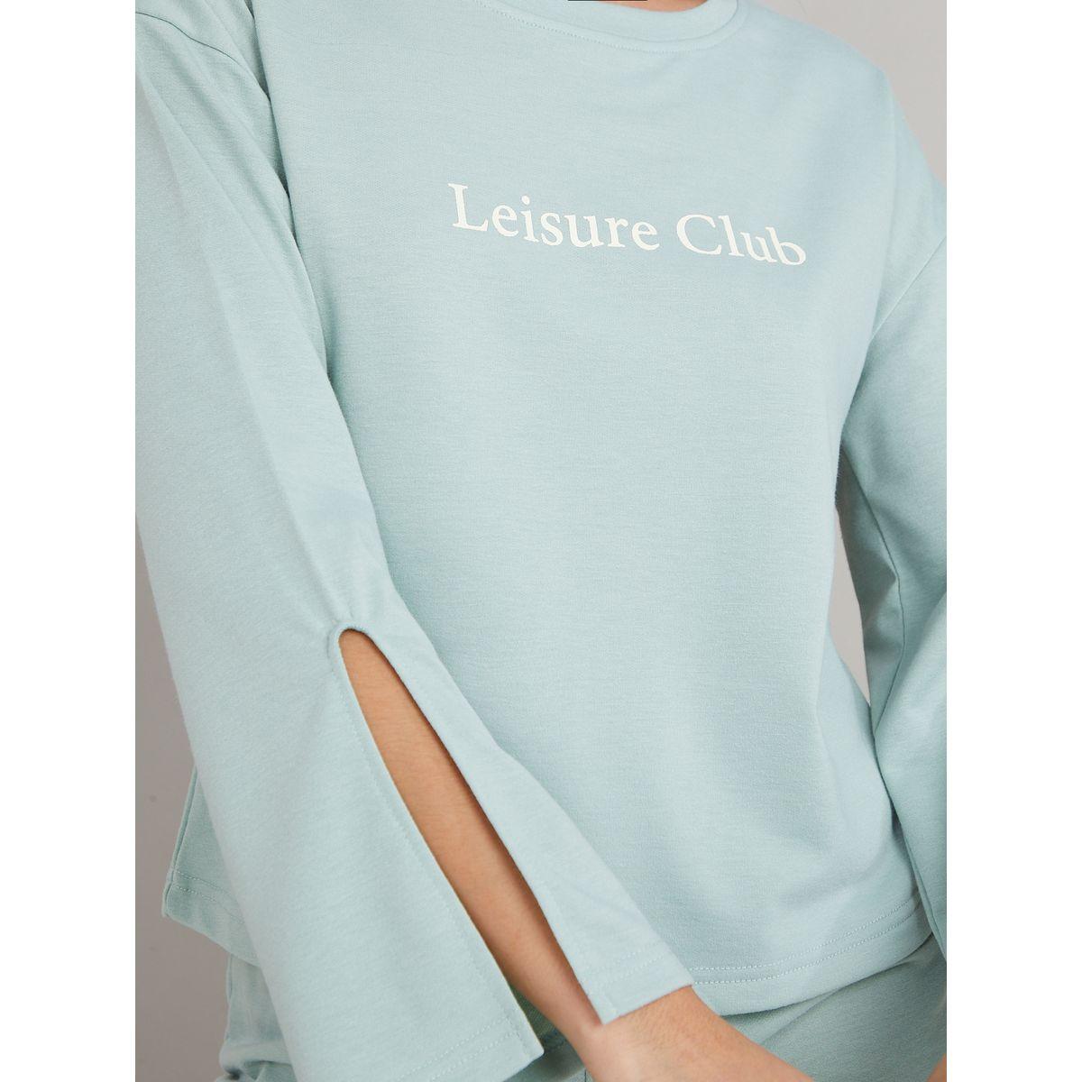 Styli Unwind Side Split Leisure Club Print T-shirt and Trouser Lounge Set-women-clothing-coordsets-image-3