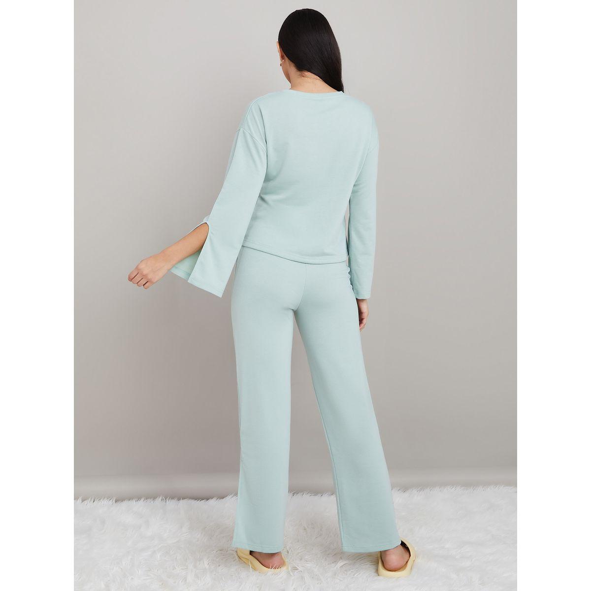 Styli Unwind Side Split Leisure Club Print T-shirt and Trouser Lounge Set-women-clothing-coordsets-image-5