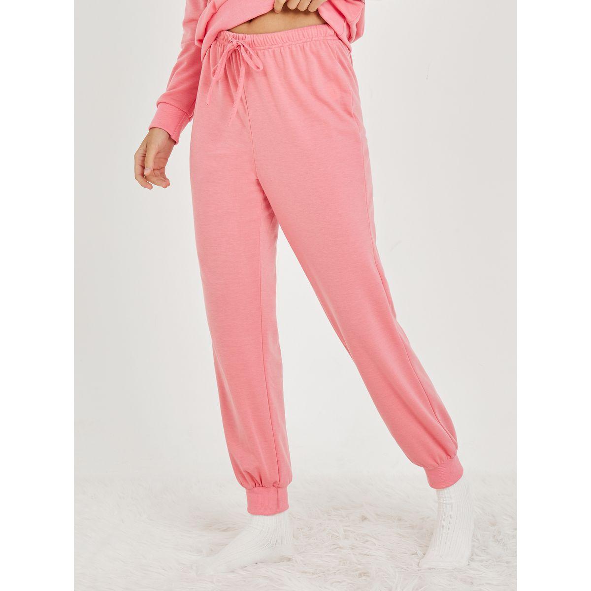 Styli Unwind Drop Shoulder Slogan Print Sweatshirt and Jogger Lounge Set-women-clothing-coordsets-image-5