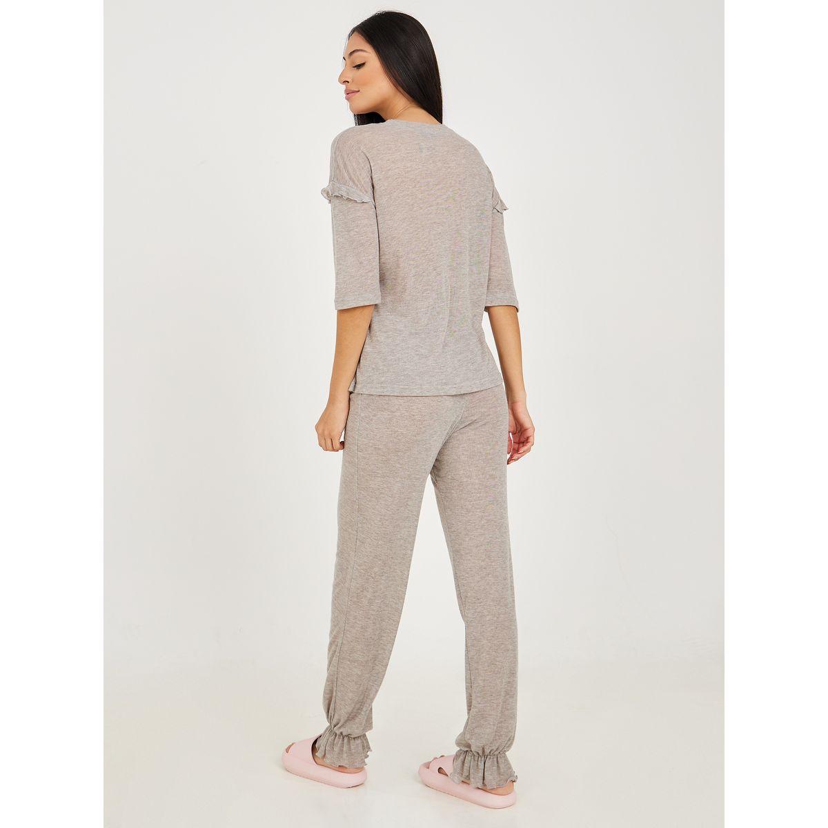 طقم من ( بنطال + تيشيرت )-women-clothing-coordsets-image-7