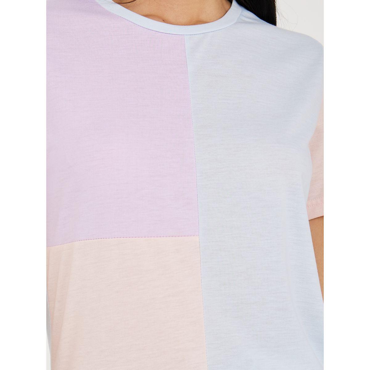 Styli Unwind Colorblock T-shirt and Cuffed Jogger Lounge Set-women-clothing-coordsets-image-3