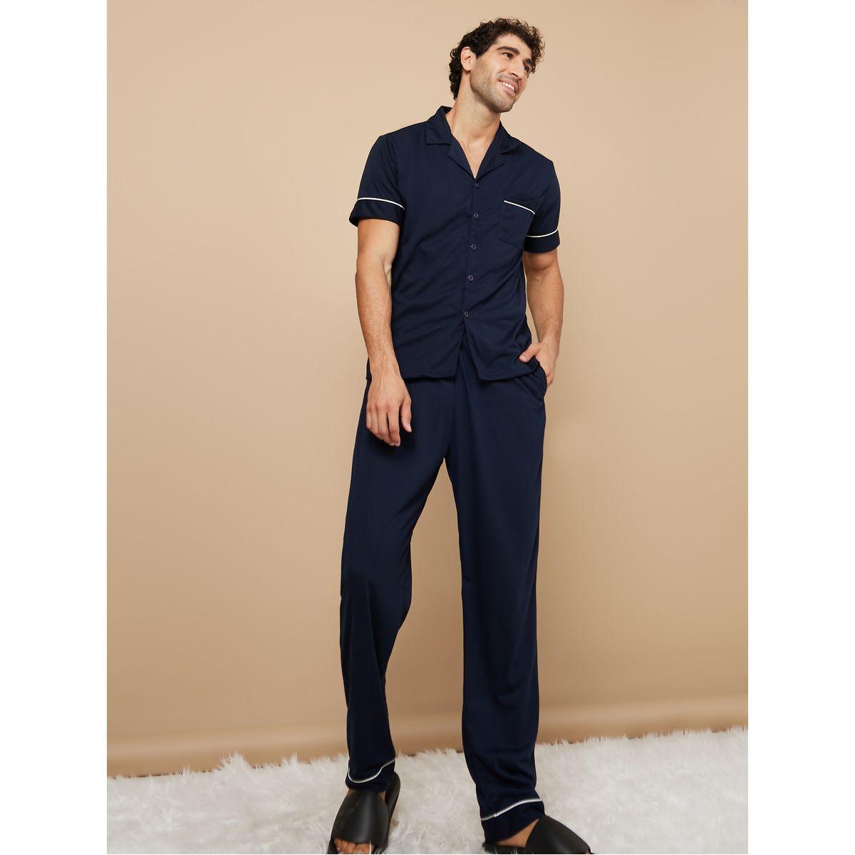 طقم بيجاما من ( بلوزة + بنطال )-men-clothing-nightwear-sets-image-2