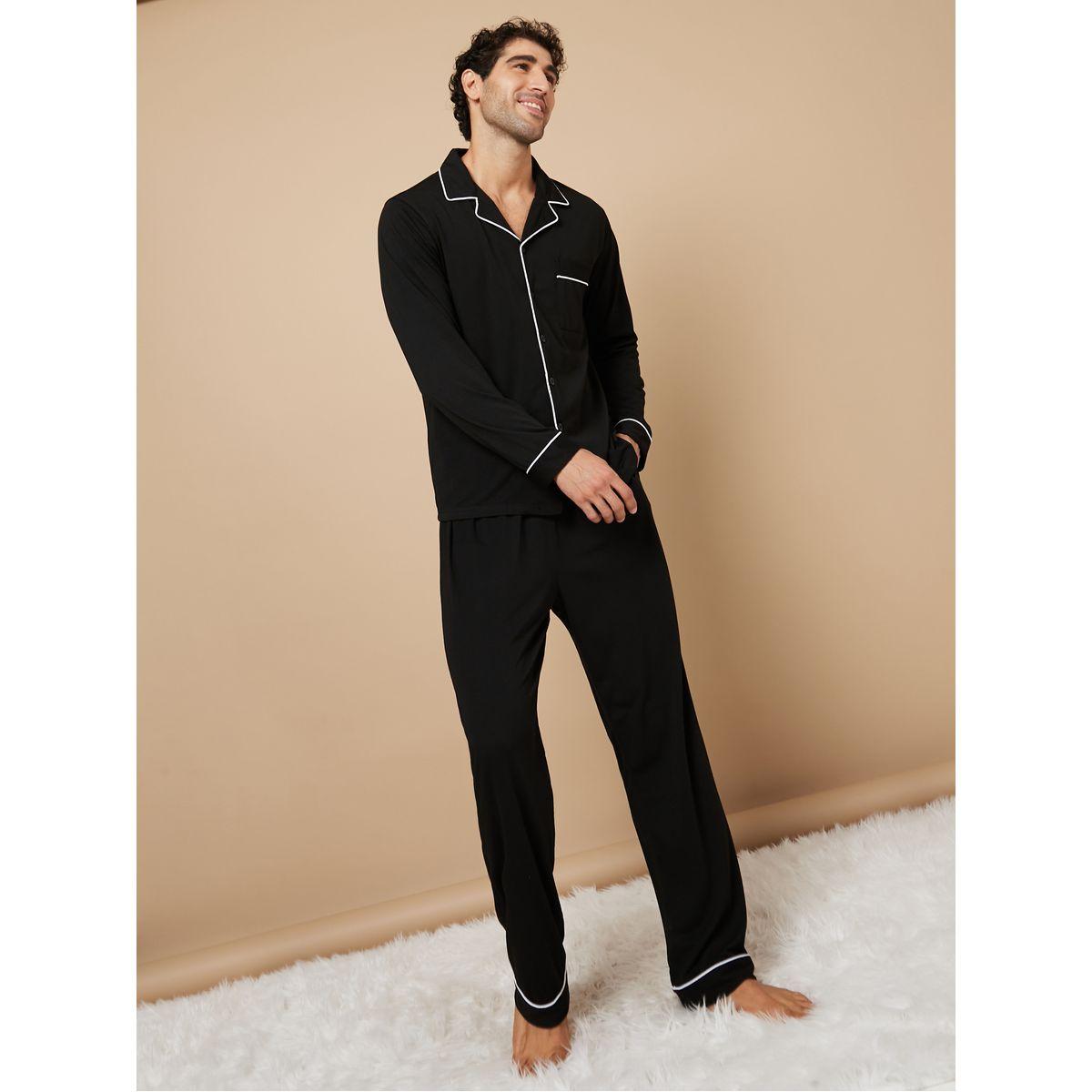 طقم بيجاما من ( بلوزة + بنطال )-men-clothing-nightwear-sets-image-1