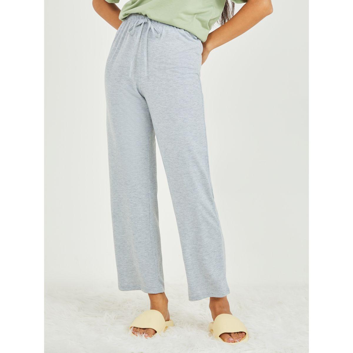 Styli Unwind Solid Pocket Detail T-shirt and Pyjama Set-women-clothing-nightwear-pyjamas-longsets-image-4