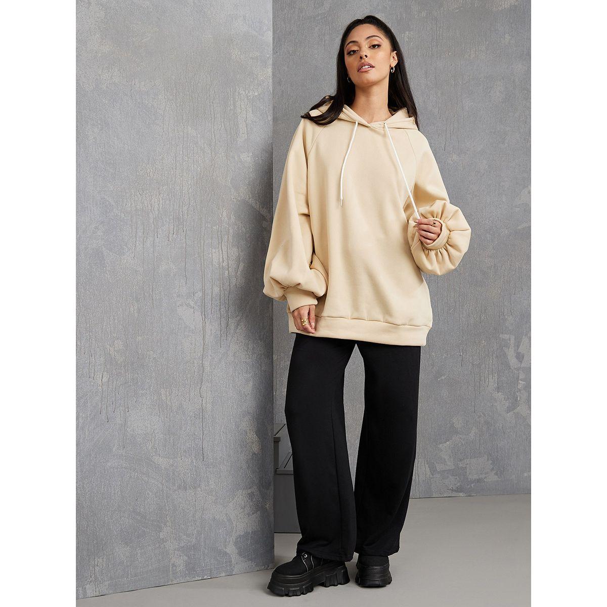 Styli Raglan Sleeves Oversized Longline Hoodie-women-clothing-dresses-image-2