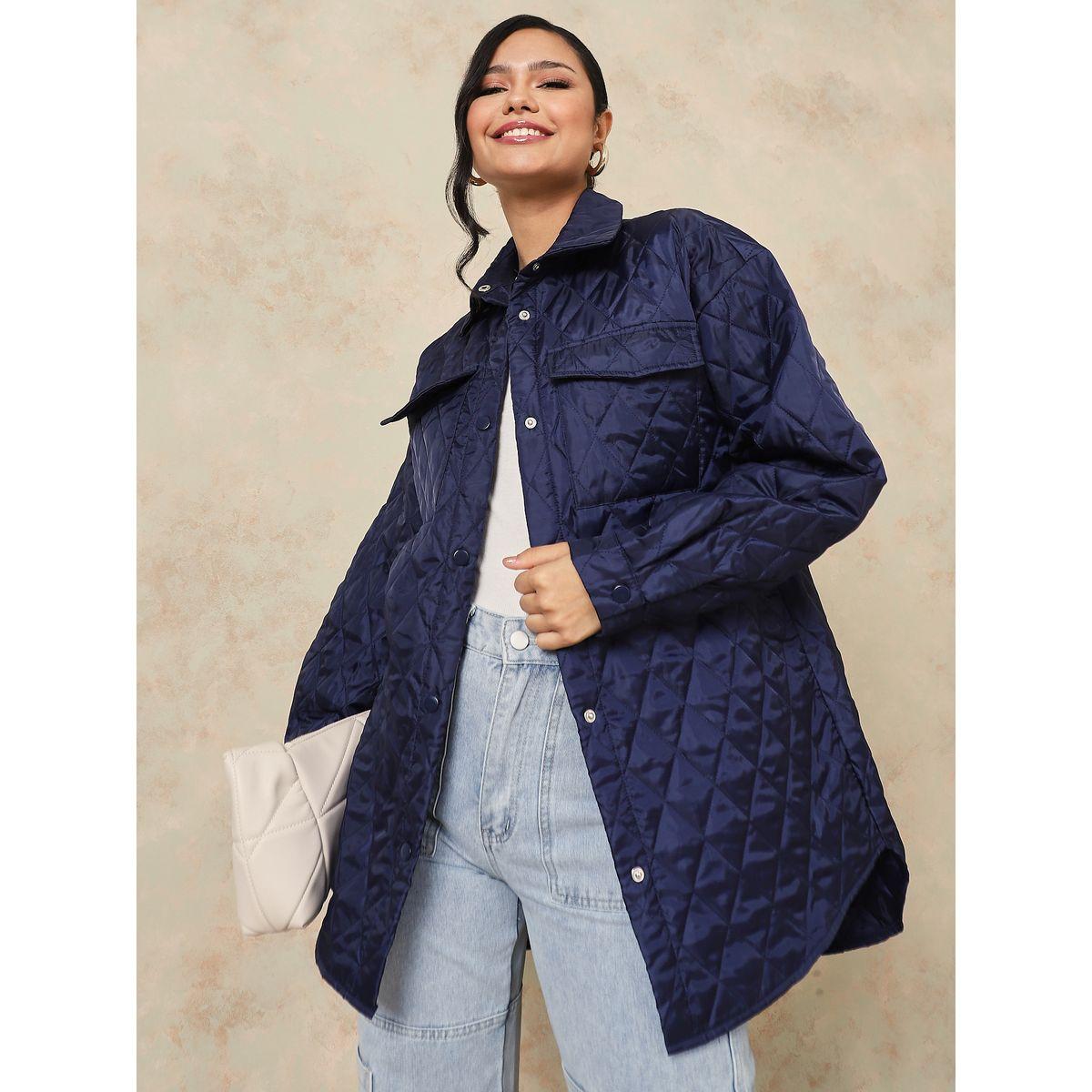 جاكيت بقصة واسعة وتفاصيل بارزة الملمس-women-winterwear-coatsandjackets-coats-image-1