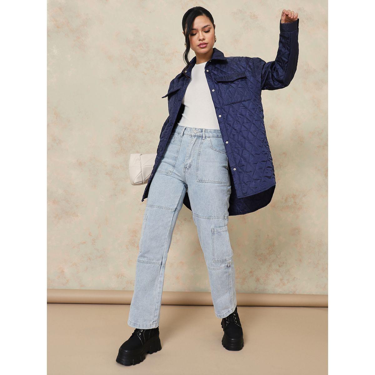 جاكيت بقصة واسعة وتفاصيل بارزة الملمس-women-winterwear-coatsandjackets-coats-image-2