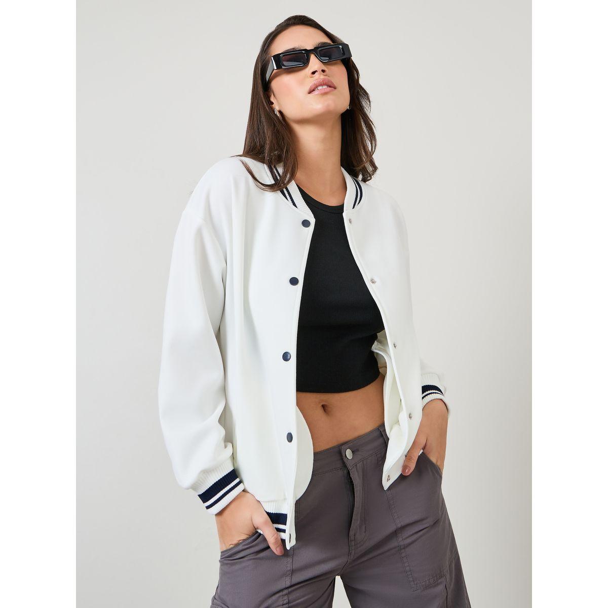 جاكيت بومبر سادة بقصة عادية-women-winterwear-coatsandjackets-jackets-image-1