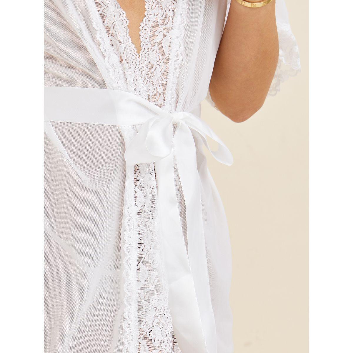 بيبي دول بتداخلات شبكية ودانتيل-women-clothing-lingerie-babydollsandbodysuits-image-2