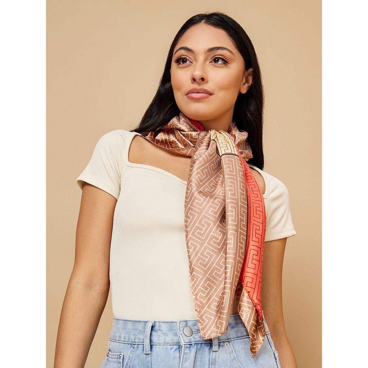 Styli Geo Print Square Scarf-women-winterwear-scarves-image-2