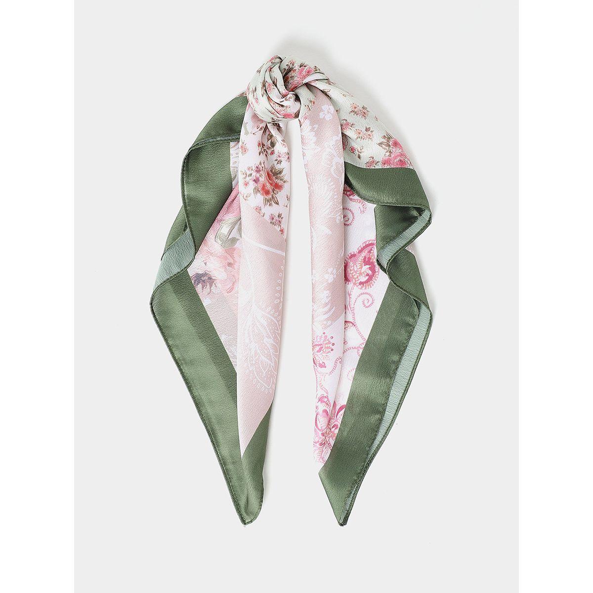 Styli Floral Print Square Scarf-women-winterwear-scarves-image-1