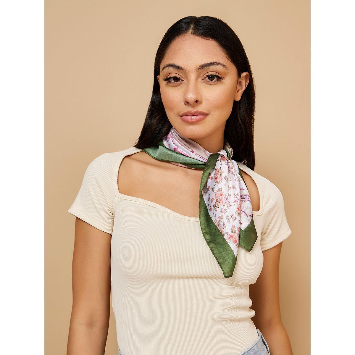 Styli Floral Print Square Scarf-women-winterwear-scarves-image-2