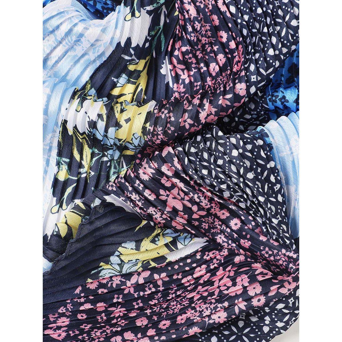 Styli Pleated Patterned Square Scarf-women-winterwear-scarves-image-2