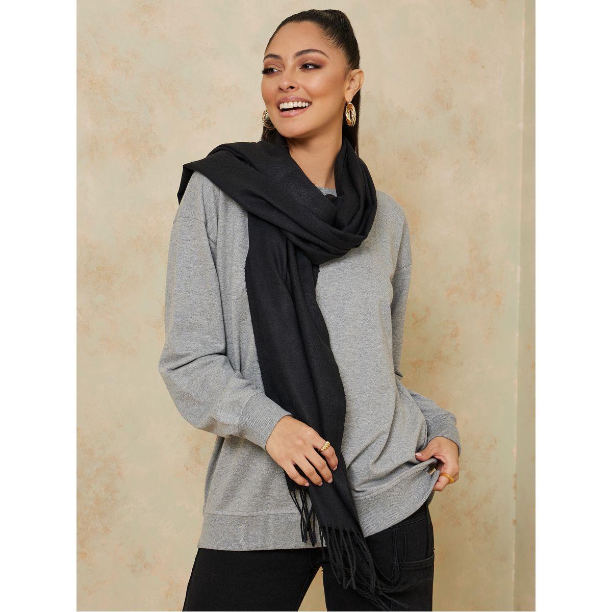 Styli Tassel Edge Detail Scarf-women-winterwear-scarves-image-2