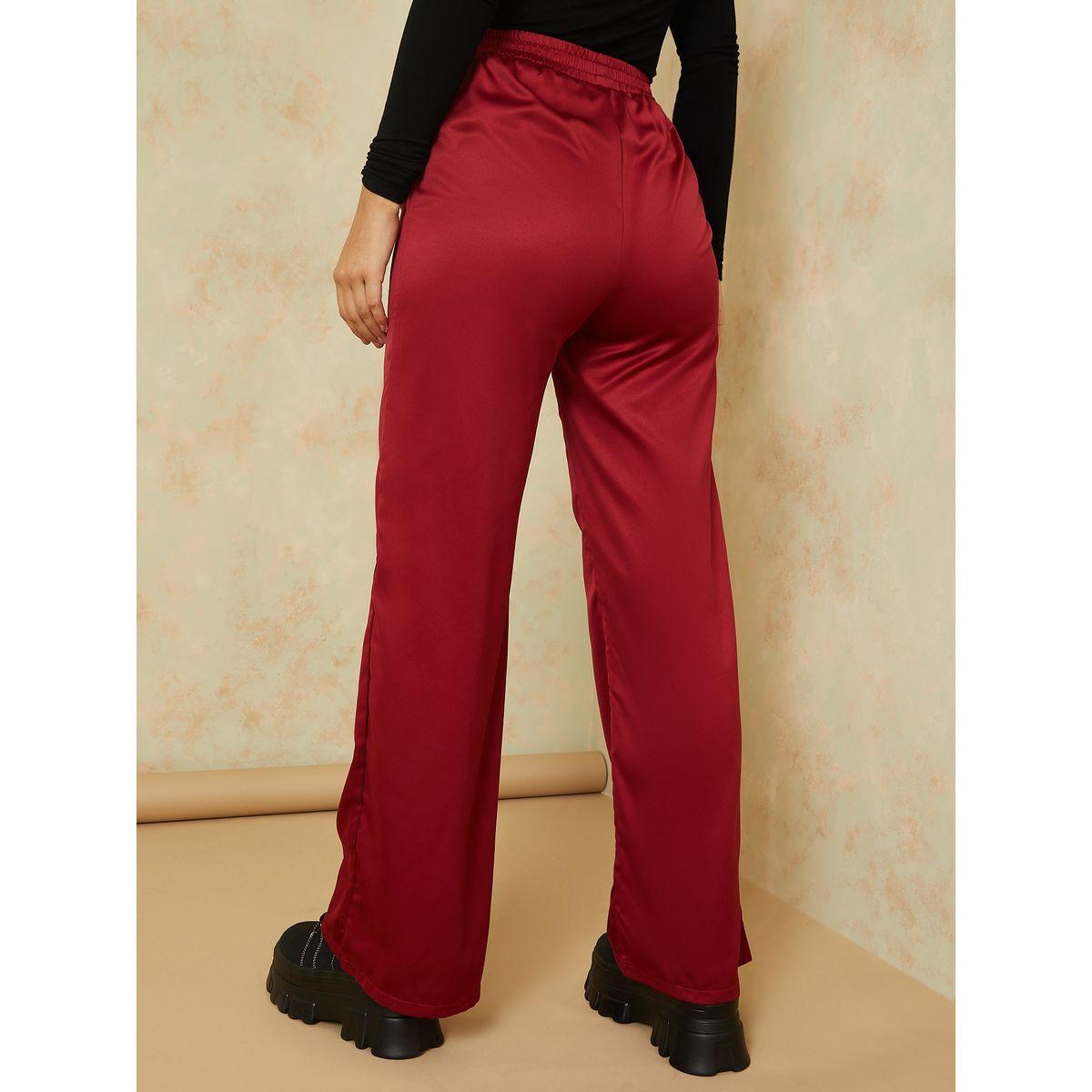 Styli Drawstring Detail Satin Wide Leg Trouser-women-clothing-bottoms-trousers-image-4