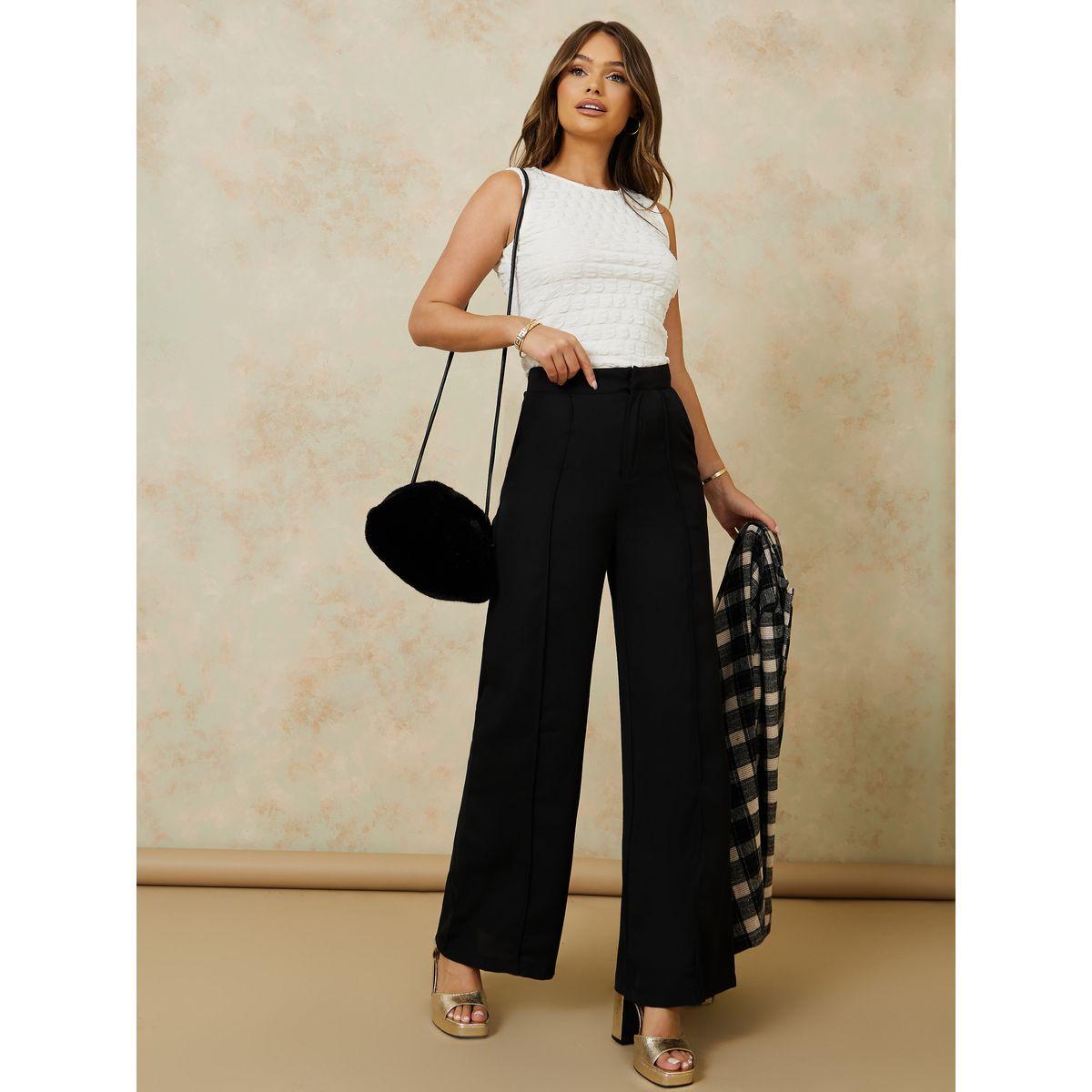 بنطال بقصة واسعة وخصر عالي-women-clothing-bottoms-trousers-image-1