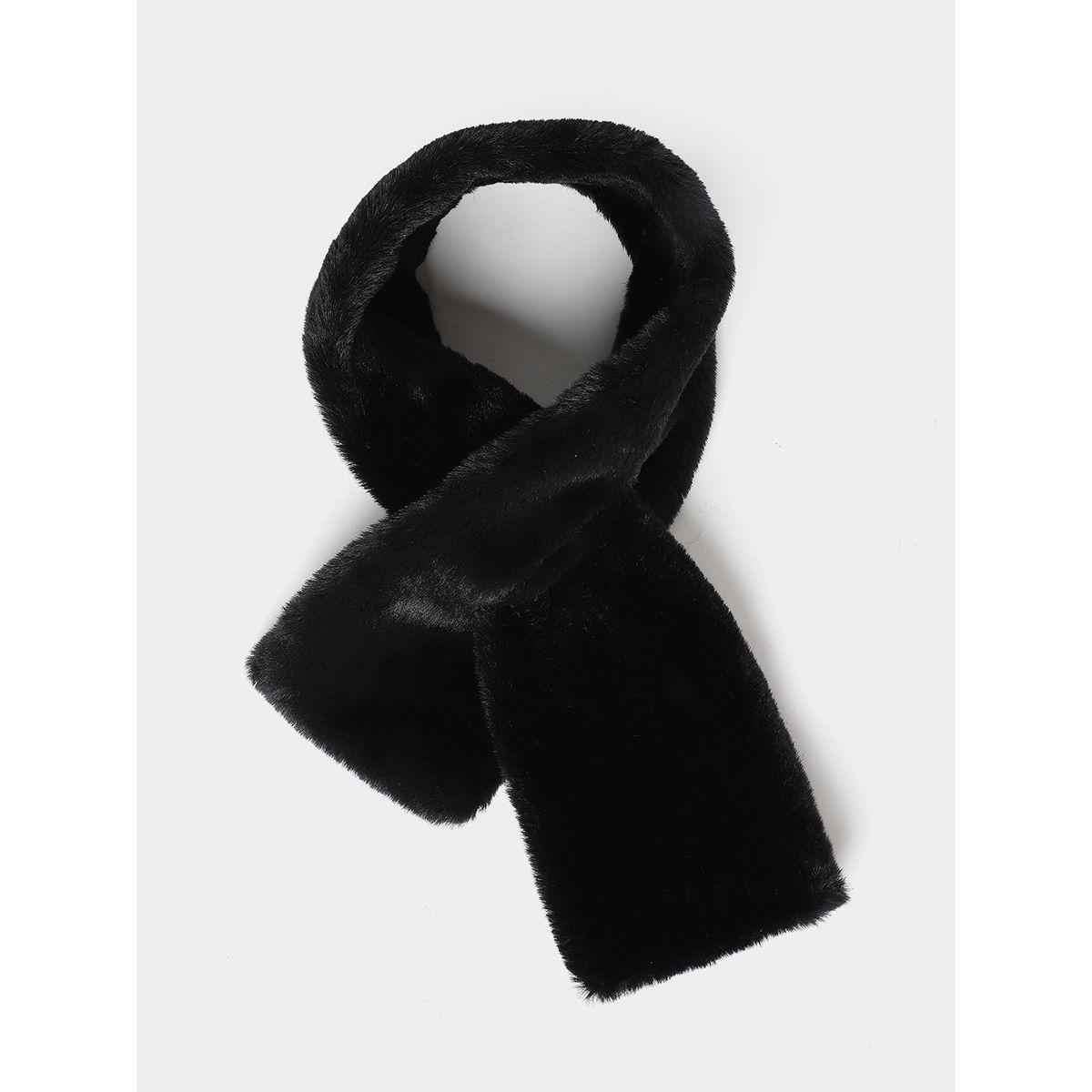 Styli Faux Fur Fuzzy Neck Scarf with Loophole-women-winterwear-scarves-image-1