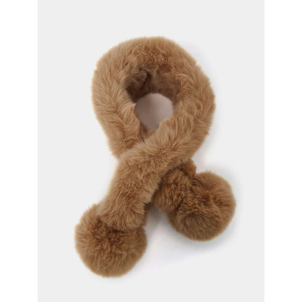 Styli Fuzzy Neck Scarf with Loophole-women-winterwear-scarves-image-1