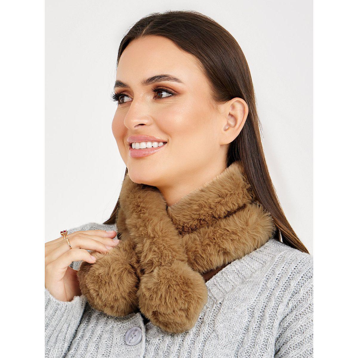 وشاح راس بفرو صناعي-women-winterwear-scarves-image-2