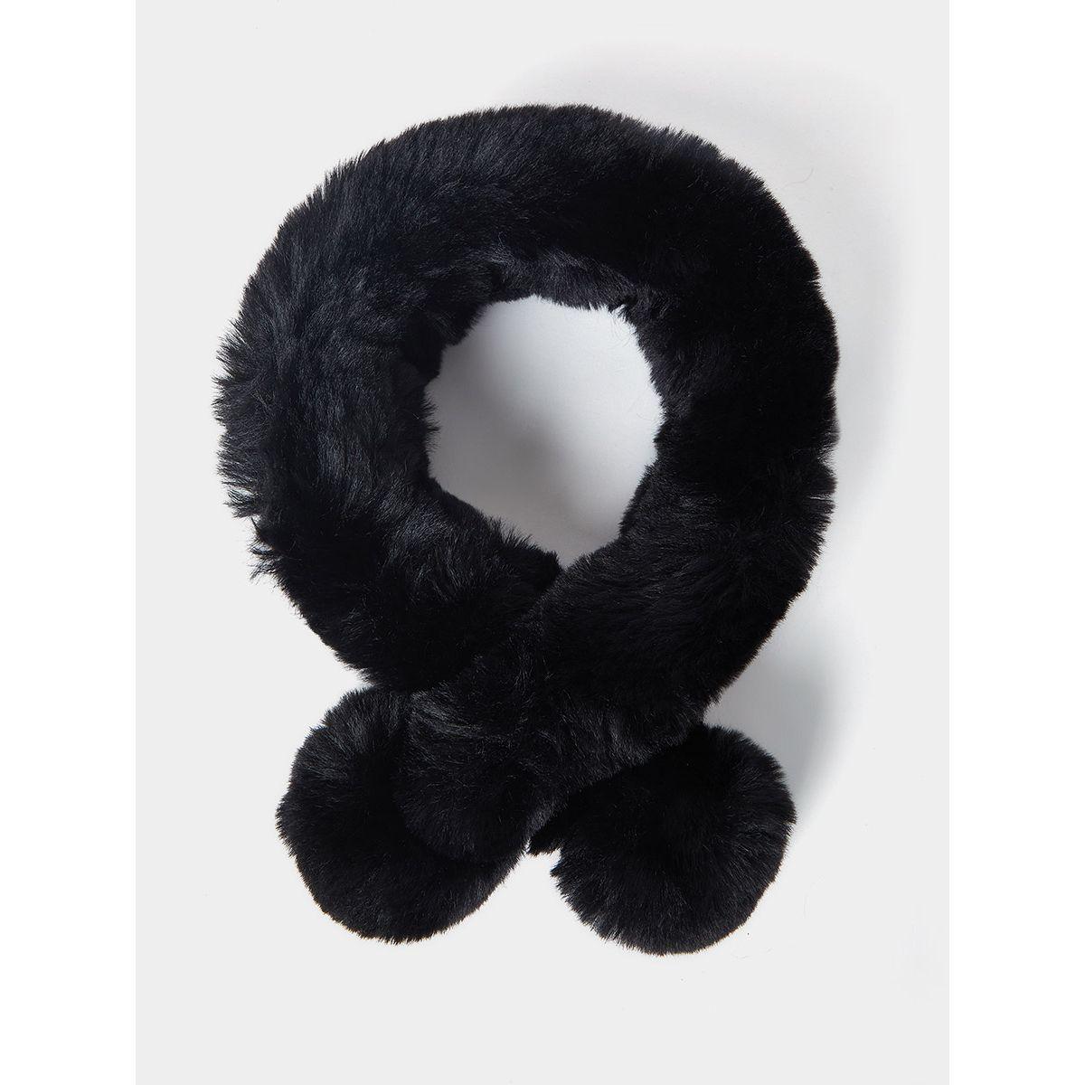 Styli Faux Fur Fuzzy Neck Scarf-women-winterwear-scarves-image-1