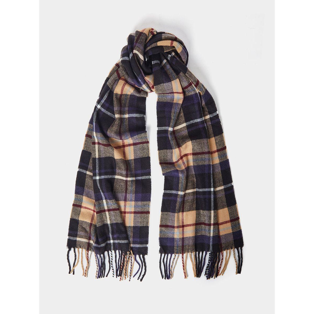 Styli Checked Woollen Scarf with Fringe Detail-women-winterwear-scarves-image-1