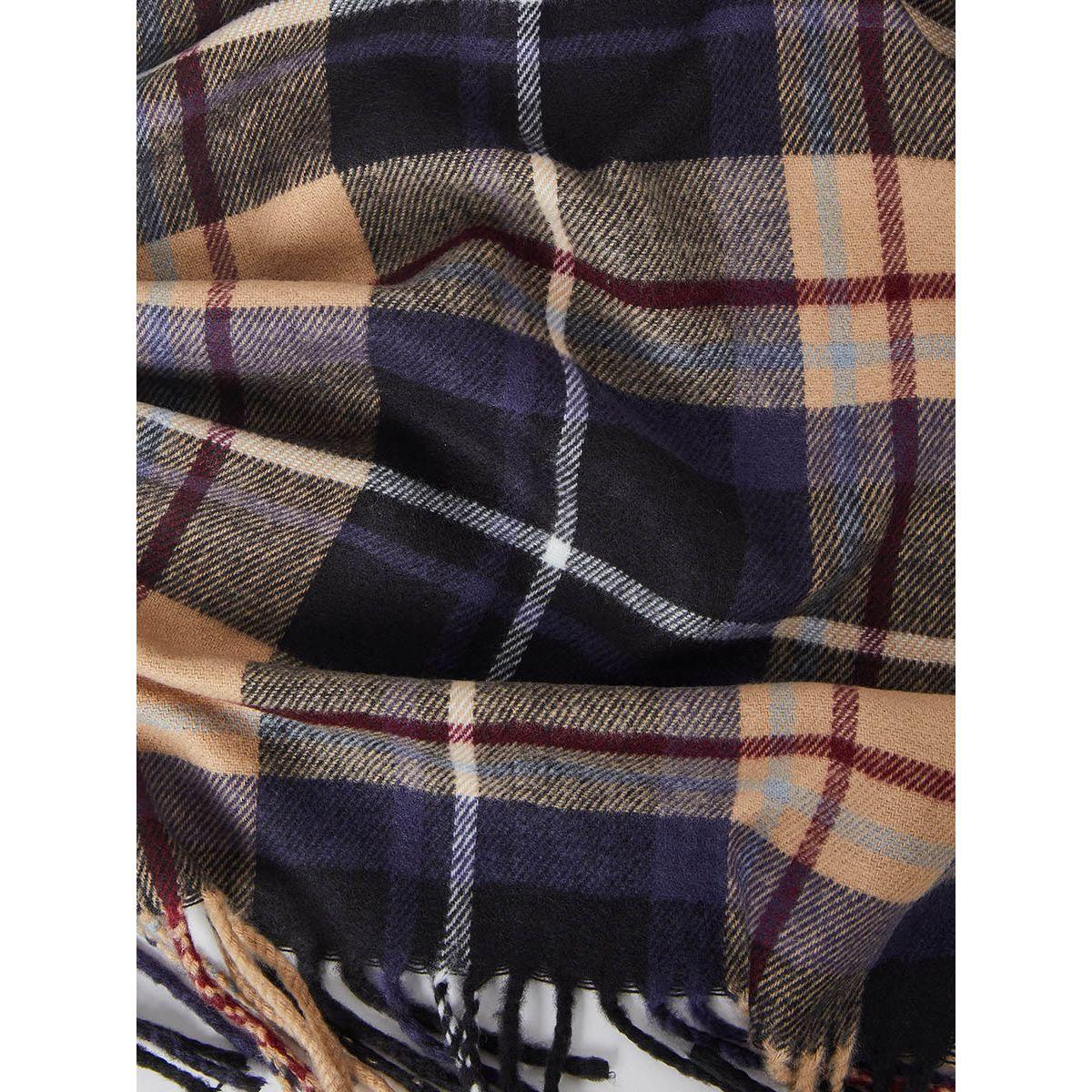 Styli Checked Woollen Scarf with Fringe Detail-women-winterwear-scarves-image-4