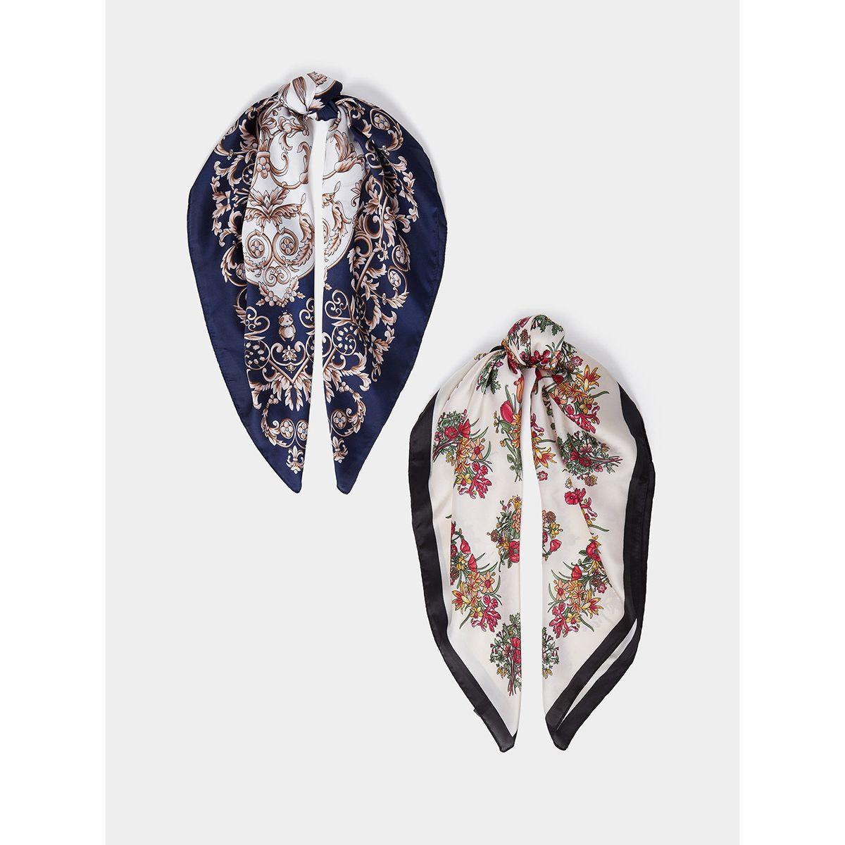 مجموعة من 2 وشاح مطبع بزهور-women-winterwear-scarves-image-1