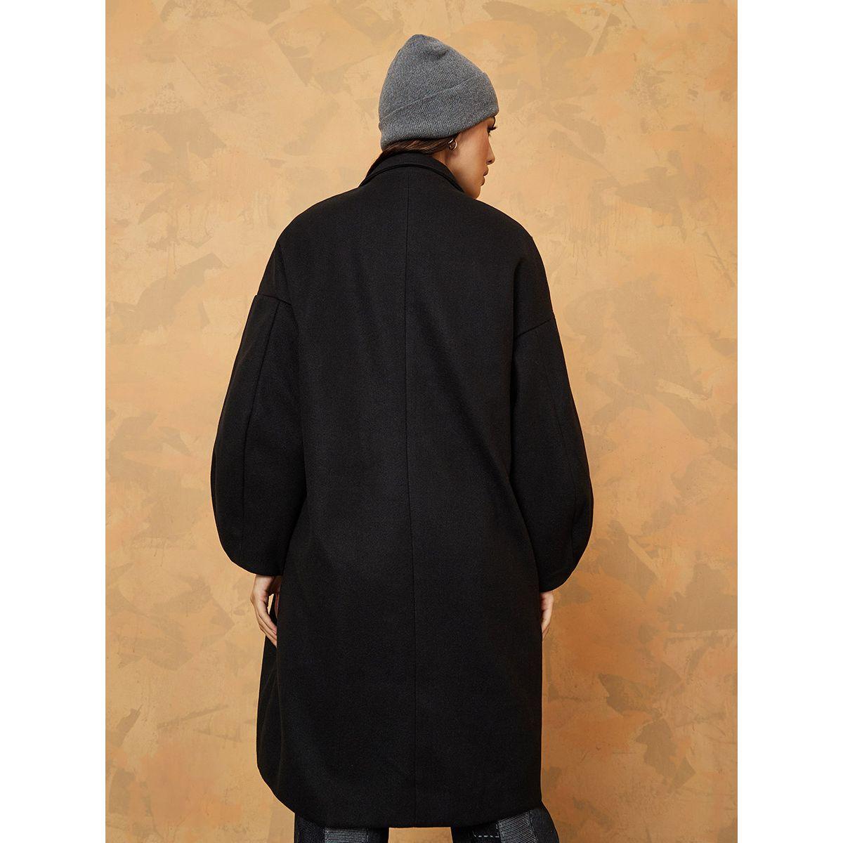 Styli Knee Length High Neck Oversized Wool Like Coat with Buttons-women-clothing-coatsandjackets-coats-image-4