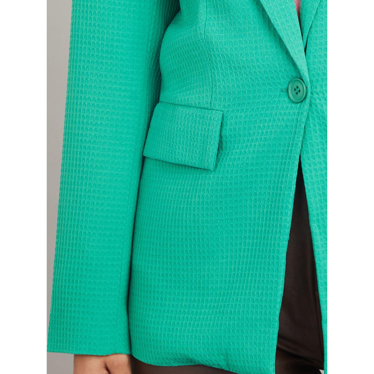 Styli Textured Regular Fit Longline Single Breasted Blazer-women-clothing-coatsandjackets-blazers-image-4