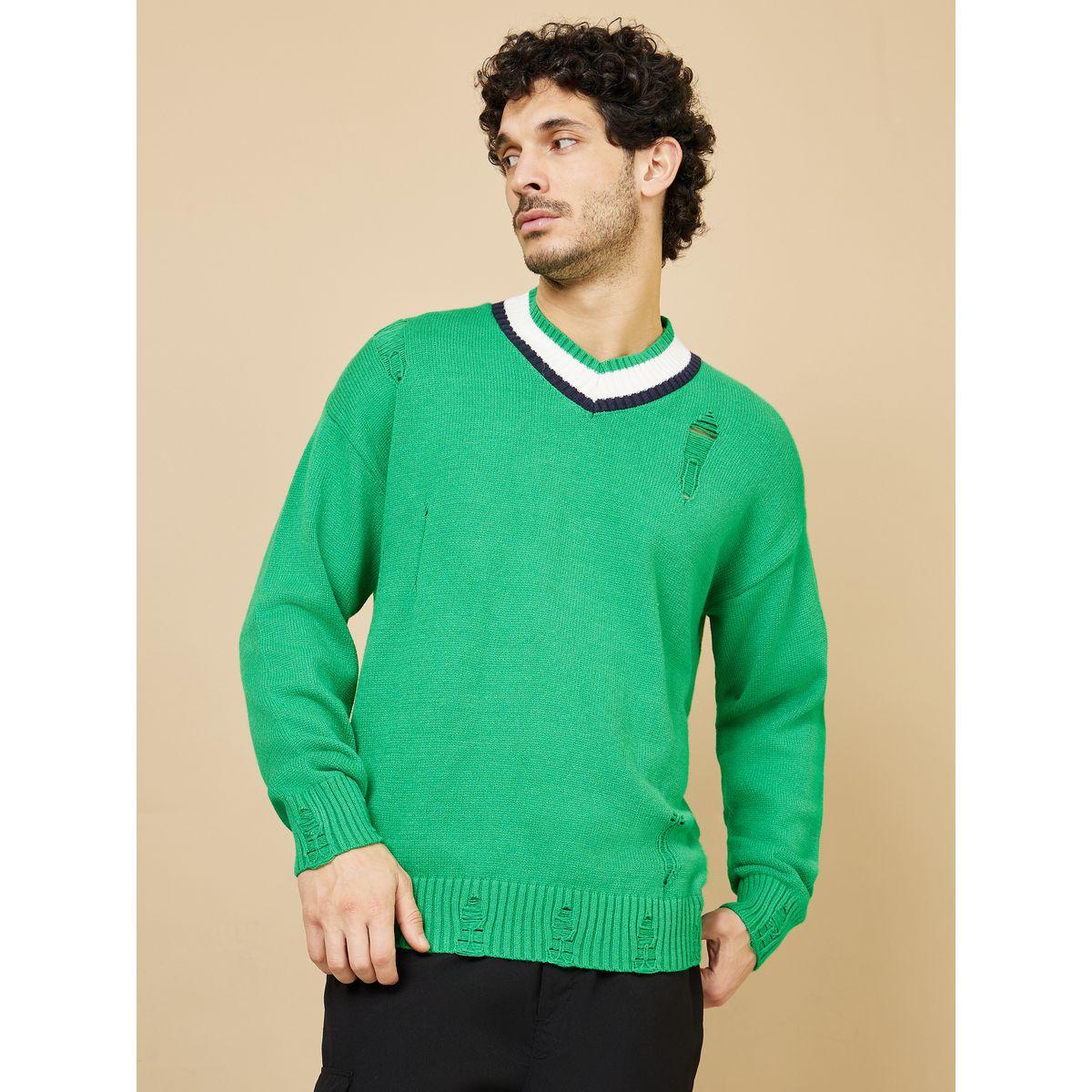 افرول محبوك بتفاصيل ممزقة-men-clothing-sweatersandpullovers-image-1