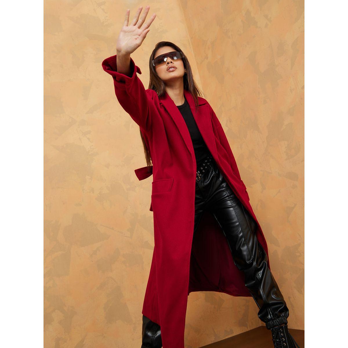 Styli Midi Length Wool Like Oversized Wool Like Coat with Sleeve Tab-women-clothing-coatsandjackets-coats-image-1