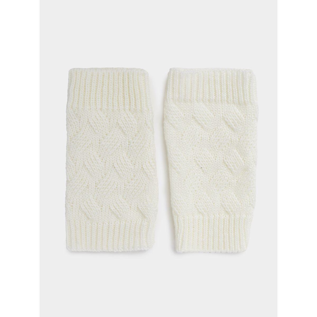 Styli Cable Knit Open Finger Arm Warmer-women-winterwear-gloves-image-4